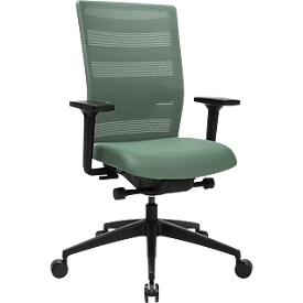 Siège de bureau Topstar Sitness AirWork, avec accoudoirs, mécanisme 3D auto-synchrone, assise galbée, dossier résille, menthe/noir
