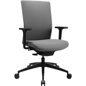 Siège de bureau Topstar Sitness AirWork G, rembourrage sandwich, assise plate 3D, mécanisme synchrone, appui-lordose réglable en hauteur, certifiée AGR, grise