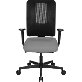 Siège de bureau Topstar SITNESS OPEN X, avec accoudoirs, mécanisme synchrone 3D, assise galbée, dossier en filet,  noir/gris/noir