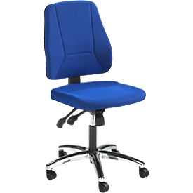 Siège de bureau YOUNICO PLUS 8 Prosedia, mécanisme synchrone, sans accoudoirs, dossier mi-hauteur, aluminium poli/bleu