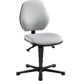 Siège de laboratoire Basic, similicuir, Stamskin Top gris