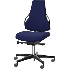 Siège de travail Dauphin Tec Identity - sans accoudoirs - mécanisme synchrone - assise multicouche - soutien lombaire - revêtement tissu - bleu/bleu