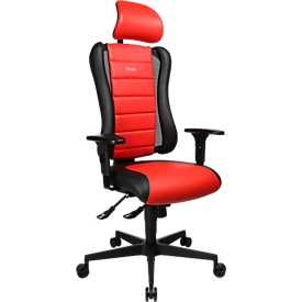 Siège gamer SITNESS RS, assise 3D, mécanisme synchrone, durée d'assise de 8 heures, noir/rouge