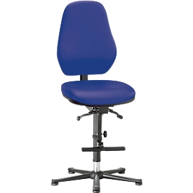 Siège pivotant pour laboratoire Basic, avec aide à la montée, similicuir, Stamskin Top bleu