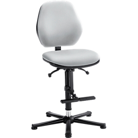 Siège pivotant pour laboratoire LEANOS 9131, similicuir, gris