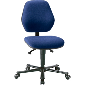 Siège pivotant pour laboratoire LEANOS 9133, rembourrage tissu, bleu Duotec