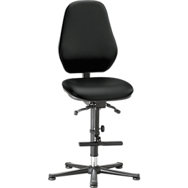 Siège pivotant pour laboratoire LEANOS 9136, similicuir, noir