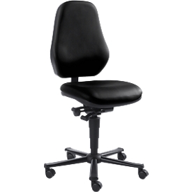 Siège pivotant pour laboratoire LEANOS 9138, similicuir, noir