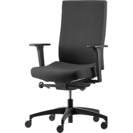 Siège pour disques intervertébraux Dauphin @Just evo operator AJ 4872, avec accoudoirs, mécanisme synchrone, dossier rembourré, siège pour disques intervertébraux, noir