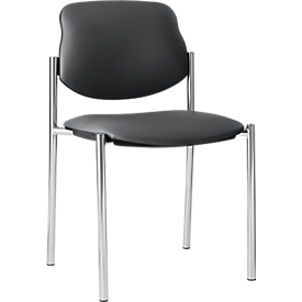 Siège visiteur Styl, aspect cuir, gris fango
