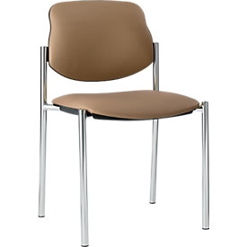 Siège visiteur Styl, aspect cuir, nougat