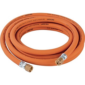 SIEVERT Propangasschlauch 5x6,3mm, G3/8" LH Anschlüsse, Hochdruck L 5m, frostresistent bis -30°C