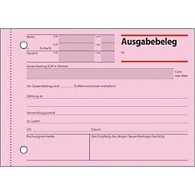 sigel® Ausgabebeleg AG615, DIN A6, 50 Blatt, rosa