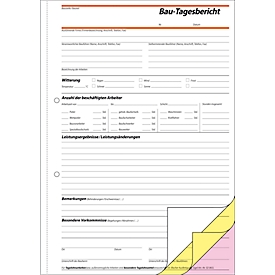 sigel® Bautagebuch SD063, DIN A4 hoch, 3 x 40 Blatt