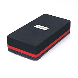 SIGEL Board Eraser, magnetisch, voor magnetische glasborden en magnetische whiteboards, kunststof, rood-zwart, 1 stuk
