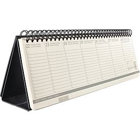 Sigel Calendrier de bureau Conceptum 2027, 132 pages, 2 pages = en bas semaine/en haut page de notes, reliure à oeillets, couverture rigide PU, noir