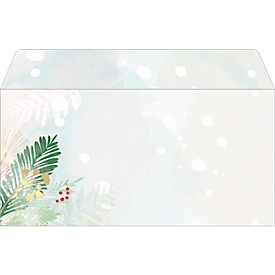Sigel enveloppes "Christmas Forest Watercolor", DIN long, 90 g/m², 50 pièces