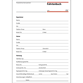 sigel® Fahrtenbuch für PKW und LKW FA514, DIN A5 hoch, 32 Blatt