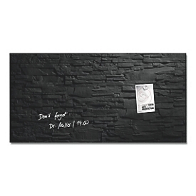 SIGEL Glas-Magnettafel Artverum, Ecken gefasert/poliert, inkl. 3 x Neodym-Magnete, B 910 x T 15 x H 460 mm, ESG, anthrazit