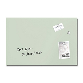 SIGEL Glas-Magnettafel Artverum, rahmenlos, freischwebend, inkl. 3 x Neodym-Magnete, B 600 x T 15 x H 400 mm, ESG, mintgrün-matt