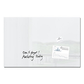 SIGEL Glas-Whiteboard Artverum, Ecken gefasert/poliert, magnetisch, inkl. 3 x Neodym-Magnete, B 1000 x T 15 x H 650 mm, ESG, weiß