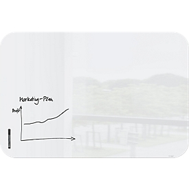 SIGEL Glas-Whiteboard Artverum, Ecken rund, magnetisch, inkl. 1 x Boardmarker schwarz, B 1500 x T 10 x H 1000 mm, ESG, weiß