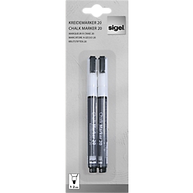 sigel Hochwertige Kreidemarker, 1 - 2 mm, weiß, 2 Stück