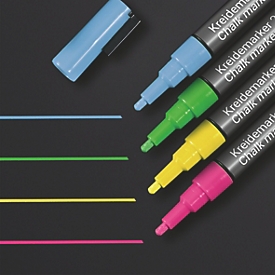 SIGEL Kreidemarker, Rundspitze, Strichstärke 1-2 mm, trocken und feucht abwischbar, farbsortiertes 4er-Set
