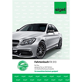 sigel® logbook for cars FA513, DIN A5 portrait, 32 sheets, with stapling