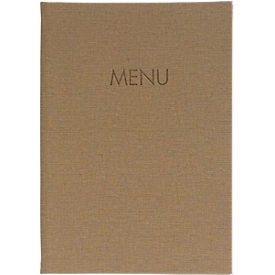 Sigel menu card folder, DIN A5, rubber binding, embossed, beige, 5 pieces + 2 double transparent sleeves