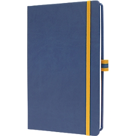 Sigel notebook Linescape, 176 pages, DIN A5, 80 g/m², squared, elastic band, 2-colored pen loop, blue/yellow