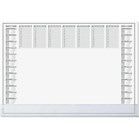 Sigel paper writing pad, weekly plan, gray, approx. A2, calendar 2026/2027, DE/EN/FR/NL, transparent protective strip, 40 sheets