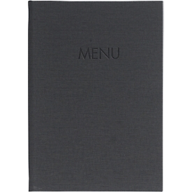 Sigel Porte-menus, DIN A5, reliure en caoutchouc, gaufré, anthracite, 5 pièces + 2 pochettes transparentes doubles