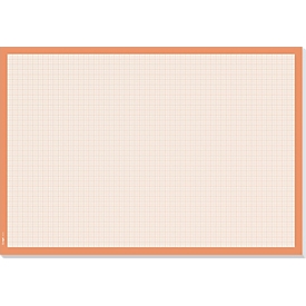 Sigel Schreibunterlage Graph, Format ca. A2, 30 Blatt, millimeterkariert, sprachneutral ohne Kalendarium, FSC®-Haftpapier, orange-weiß