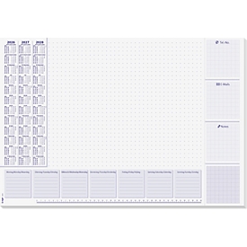 Sigel sous-main papier, semainier, lilas, env. A2, calendrier 2026/2027/2028, DE/EN/NL, 30 feuilles
