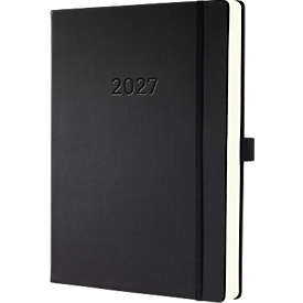 Sigel Terminplaner Conceptum 2027, A4+, für 1 Jahr, 480 Seiten, 1 Tag/1 Seite, Stiftschlaufe, PU-Hardcover, schwarz