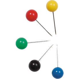 Signal pins, large head, assorted colours