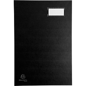 Signature folder Exacompta 57021E Classic, size A4, 20 pockets, insertion label, stretchable spine, hardboard with plastic cover/cardboard, black