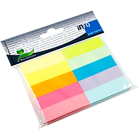 Signets Page Marker Info Note, 10 x 100 notes auto-adhésives de couleurs diff., l. 50 x H 15 mm