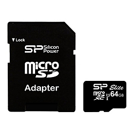 SILICON POWER Elite - Flash-Speicherkarte - 64 GB - microSDXC UHS-I