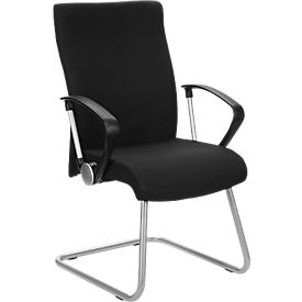 Silla cantilever Neo, aluminio plateado/negro/negro