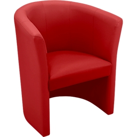 Silla de cóctel NowyStyl CLUB, polipiel (100% poliéster), totalmente tapizada, altura del asiento 450 mm, rojo