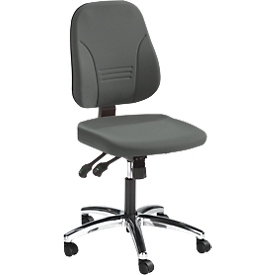 Silla de oficina Prosedia YOUNICO PLUS 8, mecanismo sincronizado, sin reposabrazos, respaldo bajo 3D, aluminio pulido/antracita
