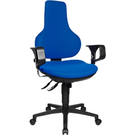 Silla de oficina Topstar ERGO POINT, mecanismo sincronizado, sin reposabrazos, asiento ergonómico especial, azul