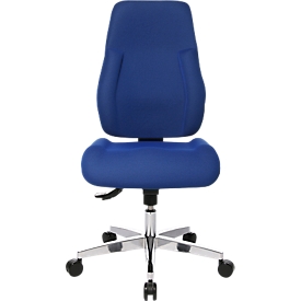 Silla de oficina Topstar FEEL GOOD, mecanismo sincronizado, sin reposabrazos, respaldo alto, asiento grande y contorneado, azul