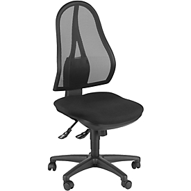 Silla de oficina Topstar OPEN POINT SY, mecanismo sincronizado, sin reposabrazos, asiento ergonómico, negro