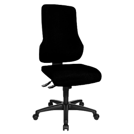 Silla de oficina Topstar TOP POINT, mecanismo sincronizado, sin reposabrazos, respaldo ergonómico alto, negro