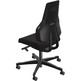 Silla de trabajo Dauphin Tec Identity, sin reposabrazos, mecanismo sincro, asiento moldeado, apoyo lumbar, tapizado en tela, negro/negro
