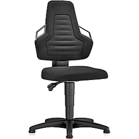 Silla giratoria de trabajo, deslizadores, tejido negro, asideros gris