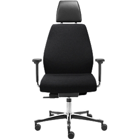 Sillón de dirección giratoria TEC 24/7 classic, Syncro®-Tension, con reposabrazos, respaldo acolchado, negro